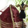Maroon Indian wedding outfit for doll