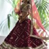 Maroon Indian wedding outfit for doll