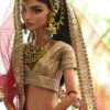 Maroon Indian wedding outfit for doll
