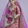 Pink and gold Indian wedding outfit for curvy doll