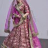 Pink and gold Indian wedding outfit for curvy doll