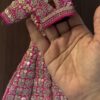 Pink and gold Indian wedding outfit for curvy doll
