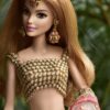 Pink embellished lehenga for doll