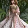Pink embellished lehenga for doll