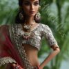 Maroon indian bridal lehenga for doll