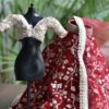 Maroon indian bridal lehenga for doll