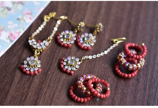 Maroon indian bridal lehenga for doll