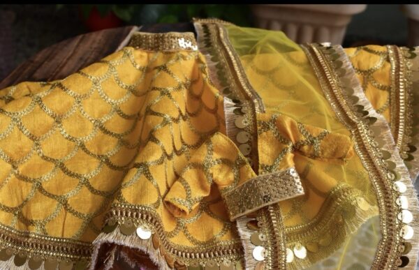 Yellow lehenga for curvy doll