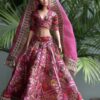 Pink embroidered lehenga for doll