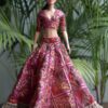 Pink embroidered lehenga for doll