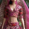 Pink embroidered lehenga for doll