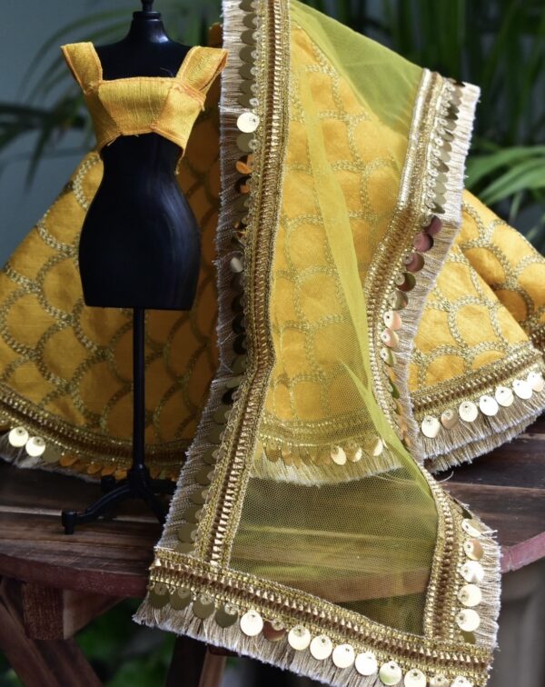 Yellow lehenga for doll