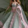 Blue pink lehenga for doll