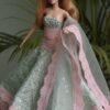 Blue pink lehenga for doll