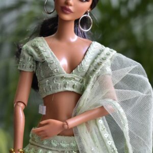 Green lehenga for doll