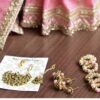 Pink Indian bridal saree for doll