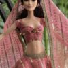 Sparkly pink lehenga for doll