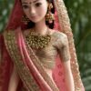 Pink Indian bridal saree for doll