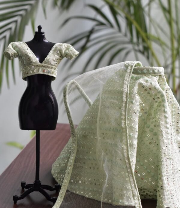 Green lehenga for doll