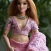 Pink saree for curvy doll