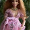 Pink saree for curvy doll