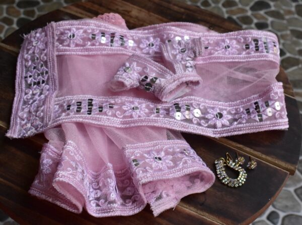 Pink saree for curvy doll