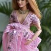 Pink saree for curvy doll