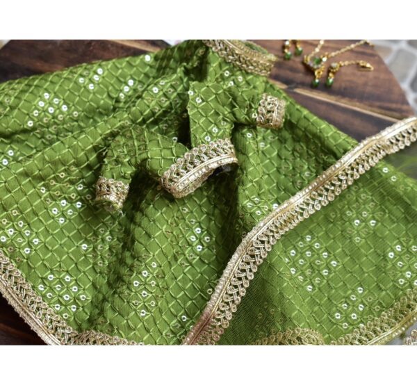 Green lehenga for doll