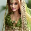 Green lehenga for doll