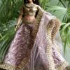 Lilac bridal lehenga for curvy doll