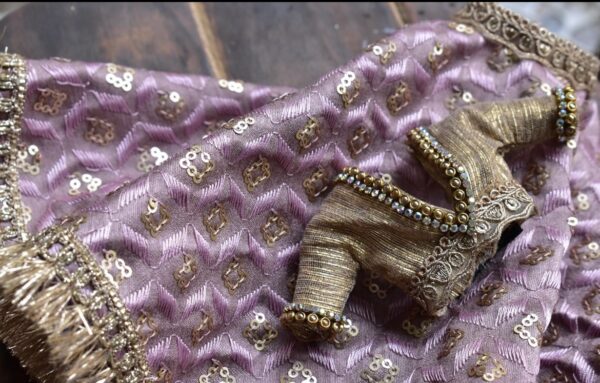 Lilac bridal lehenga for curvy doll