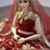 Red Indian bridal lehenga for curvy doll