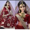 Red indian bridal lehenga for curvy doll