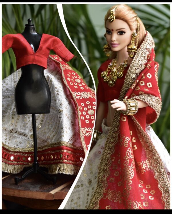 Gujarati Indian bridal lehenga for doll