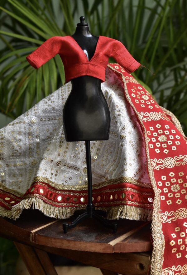 Gujarati Indian bridal lehenga for doll