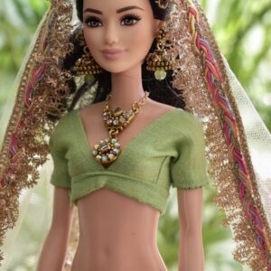 Green wedding lehenga for doll
