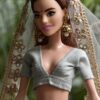 Blue Indian festive lehenga for doll
