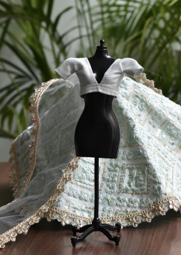 Blue Indian festive lehenga for doll
