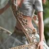 Blue Indian festive lehenga for doll