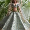 Blue Indian festive lehenga for doll