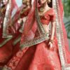 Red gold Indian wedding lehenga for doll