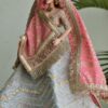 Pastel pink blue wedding lehenga for doll