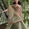 Olive green gold lehenga for doll