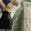 Olive green gold lehenga for doll