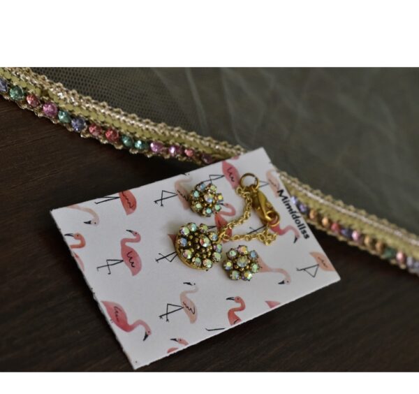 Olive green gold lehenga for doll