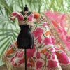 Pink floral festive lehenga for doll