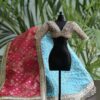 Teal pink bridal lehenga for doll