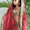 Teal pink bridal lehenga for doll