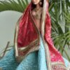 Teal pink bridal lehenga for doll
