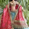 Teal pink bridal lehenga for doll